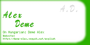 alex deme business card